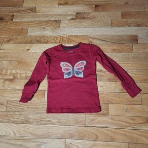 Girl's butterfly and button shirt